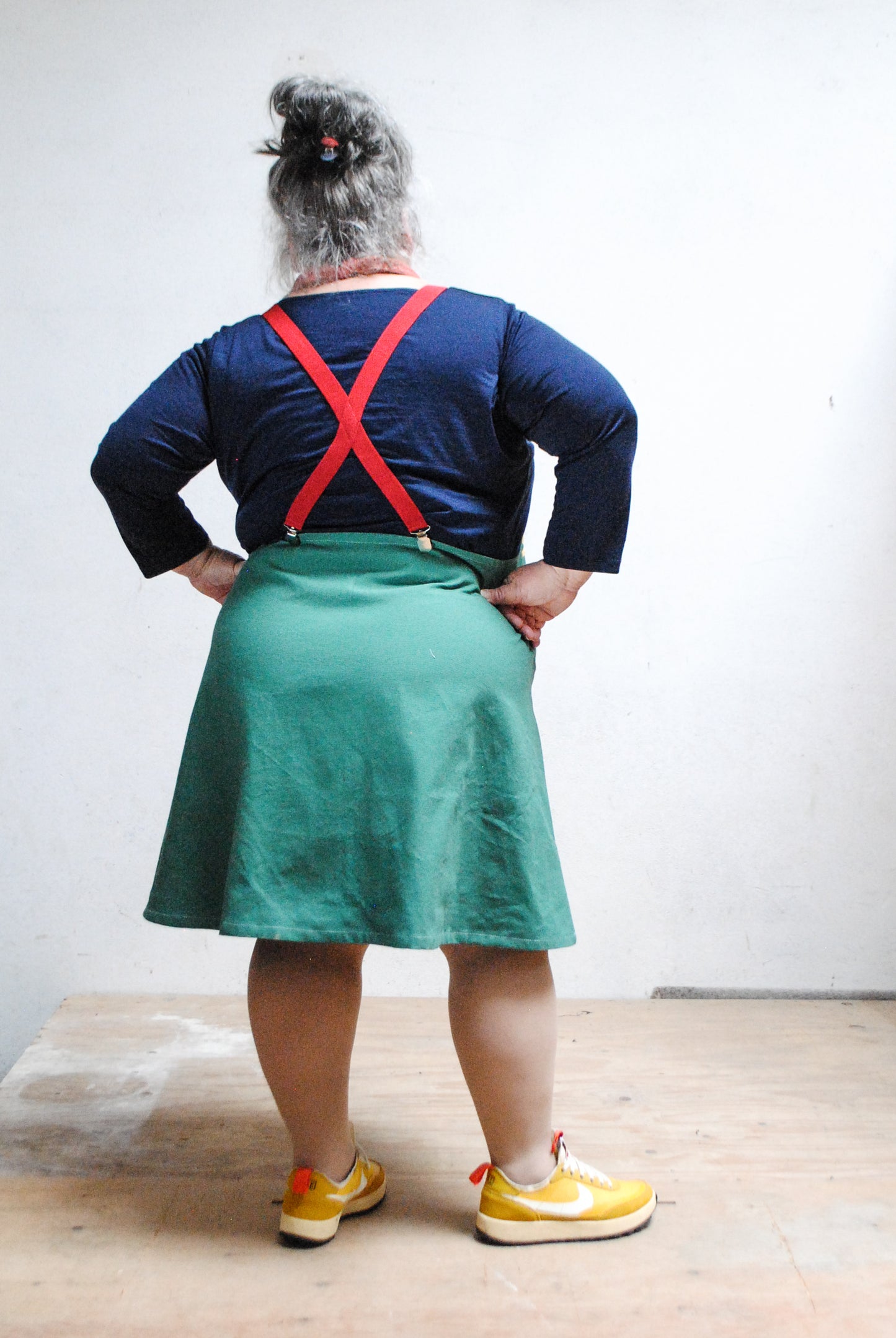 Organic Canvas Colorblock Suspender Dress