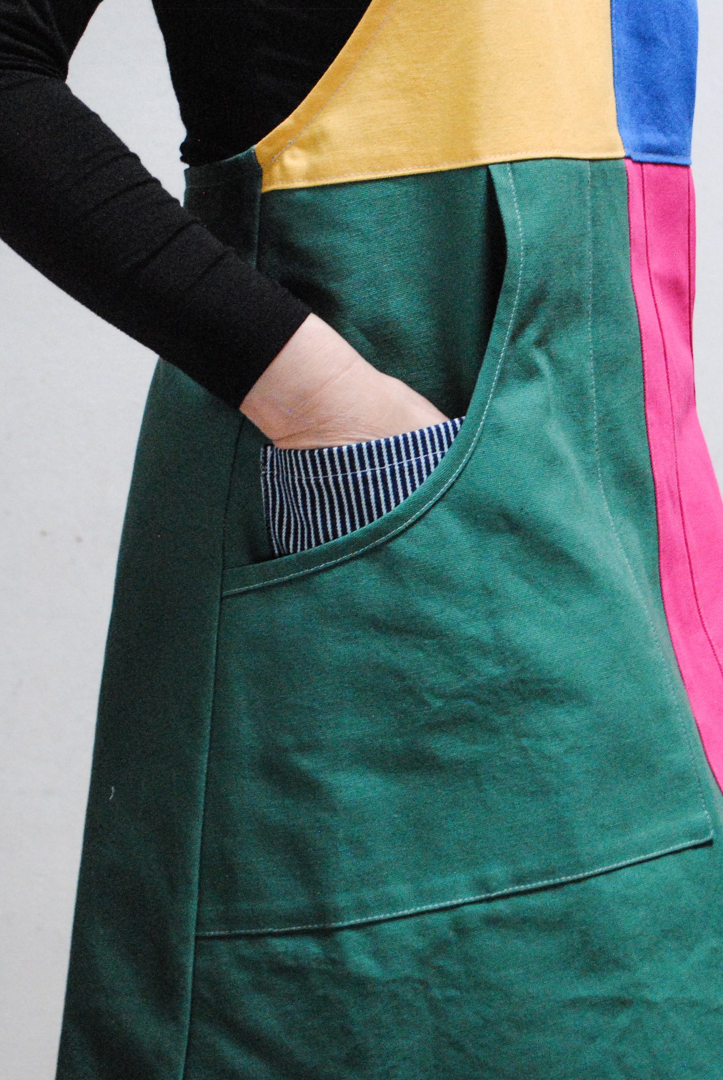 Organic Canvas Colorblock Suspender Dress