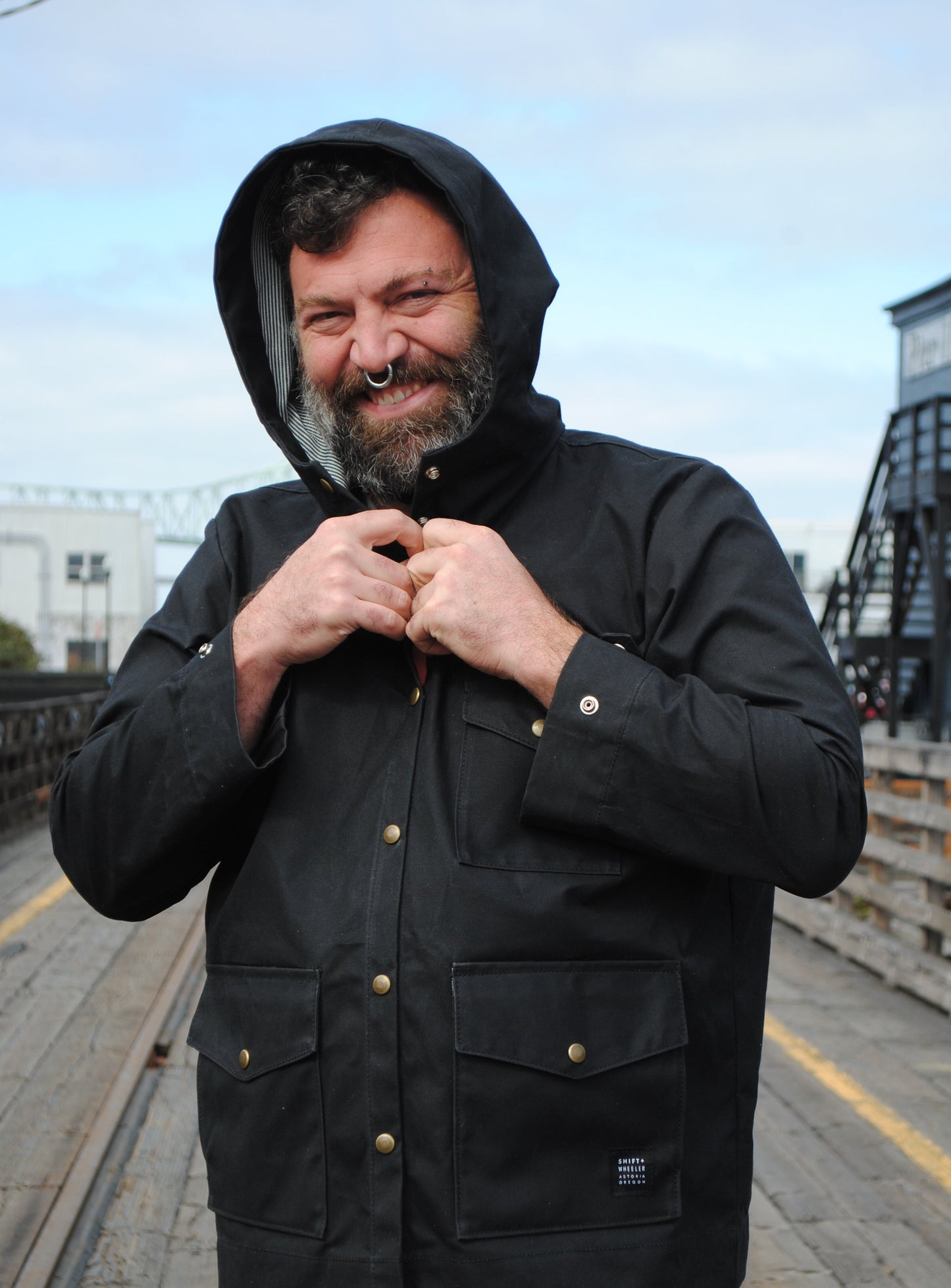 Made To Order Waxed Canvas Rain Jacket - Black