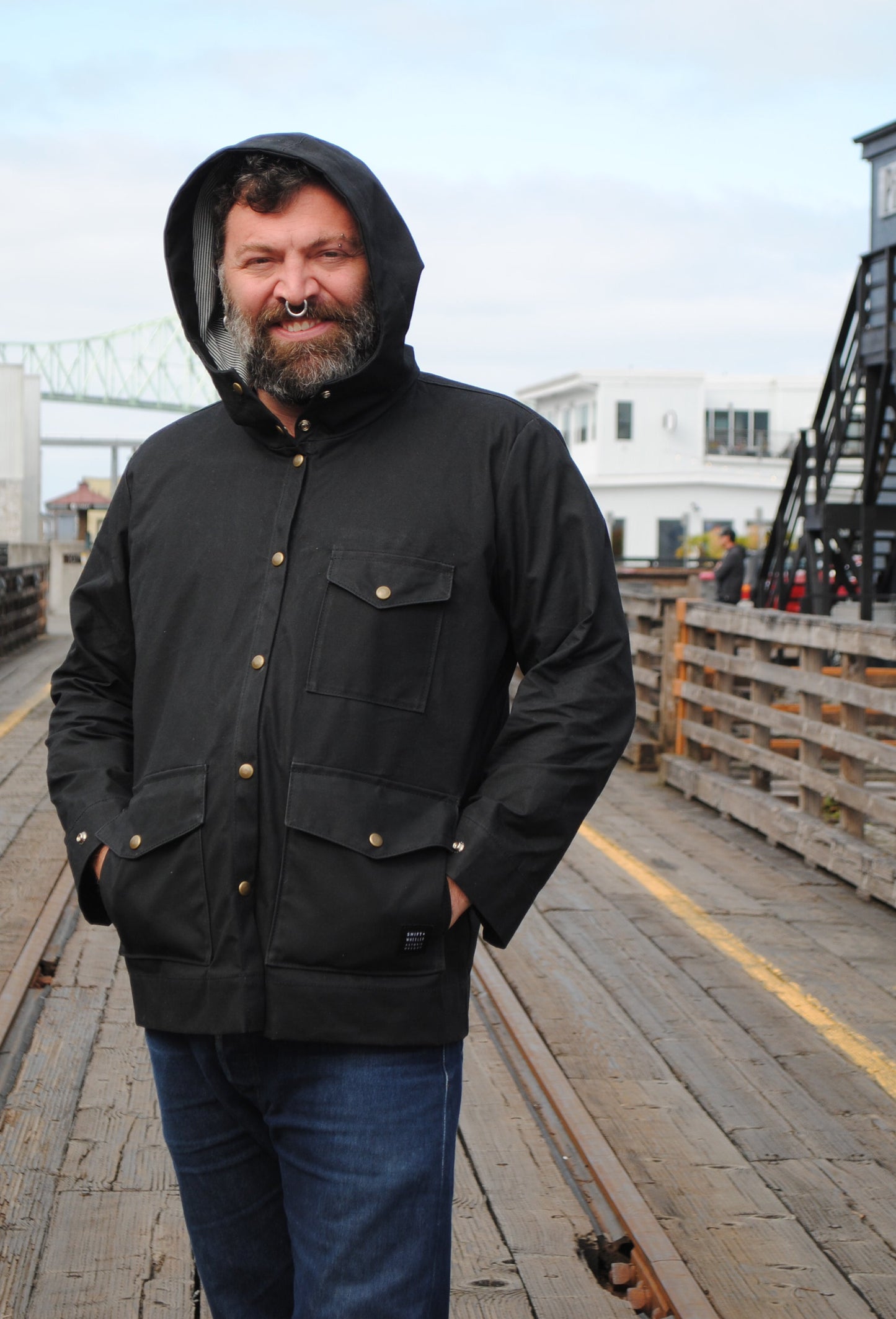 Made To Order Waxed Canvas Rain Jacket - Black