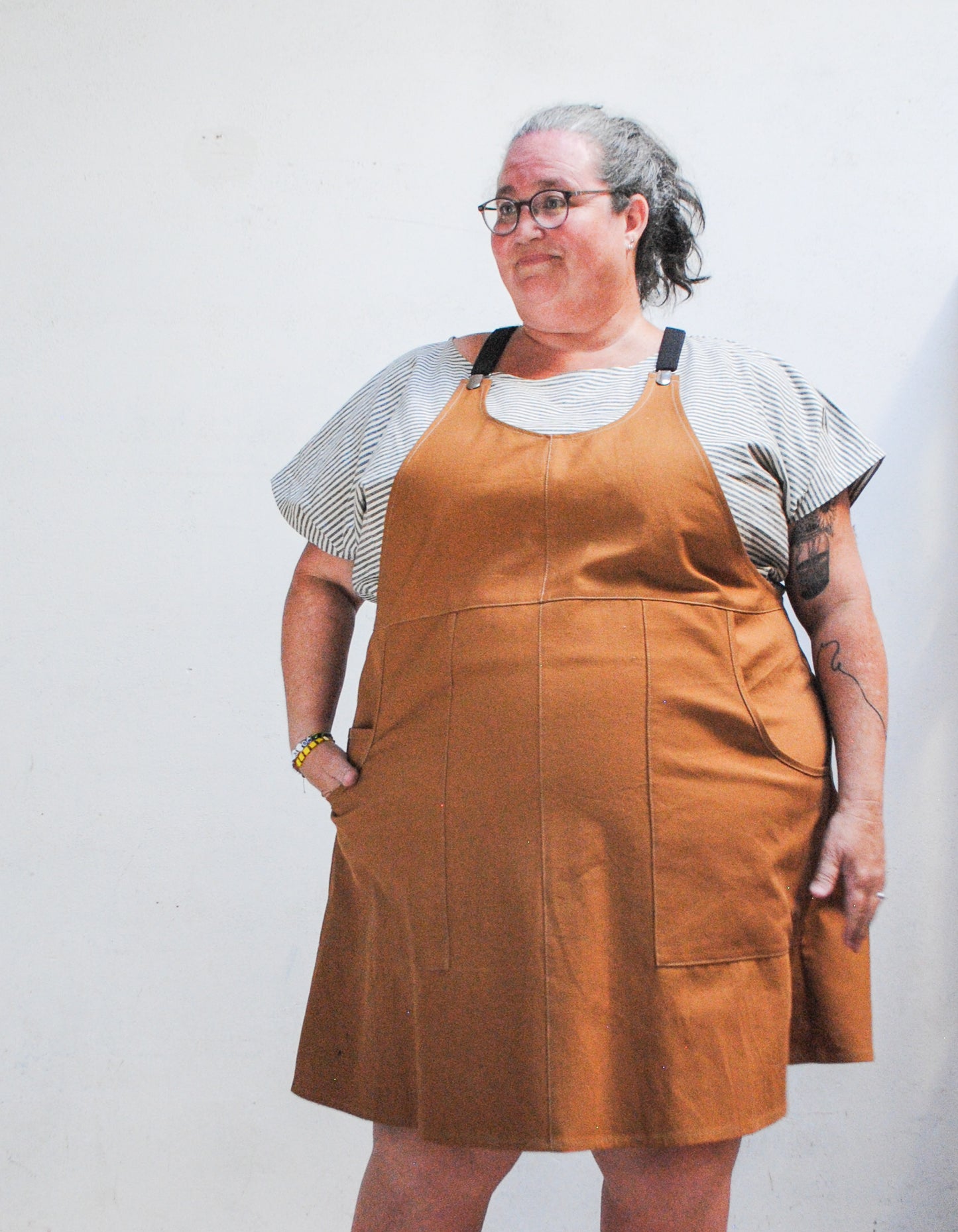 Caramel Canvas Suspender Dress