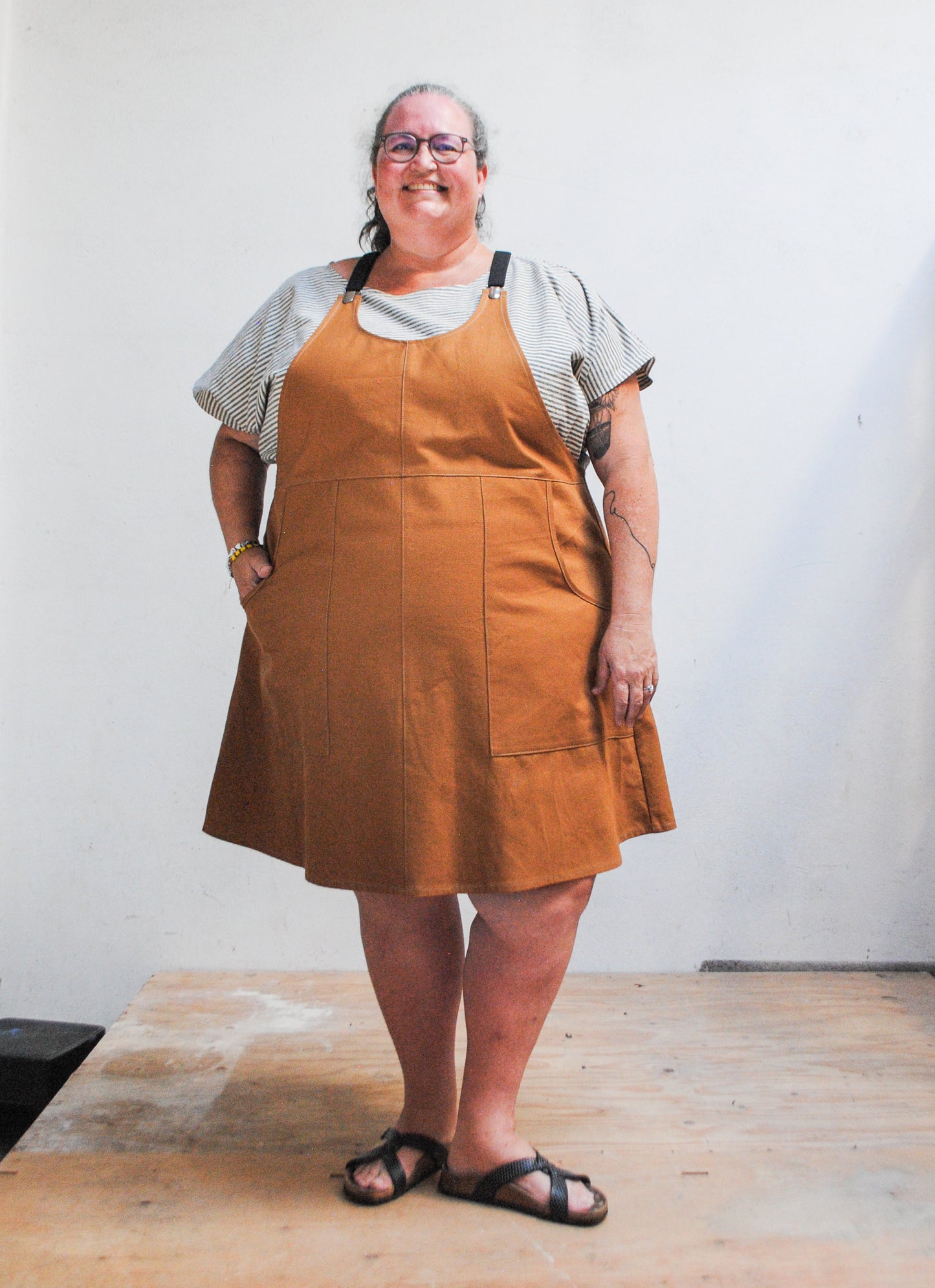 Caramel Canvas Suspender Dress