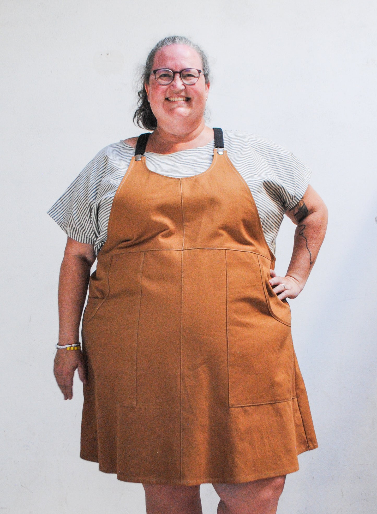 Caramel Canvas Suspender Dress