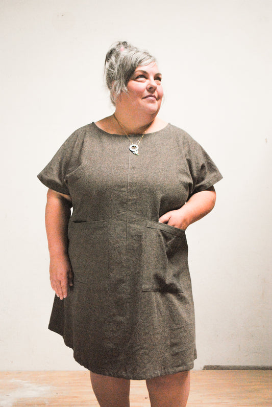 Espresso Mini Basic Dress Linen/Cotton
