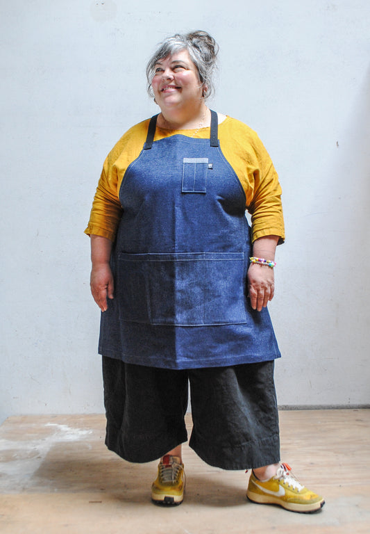 Blue Denim Crossback Apron
