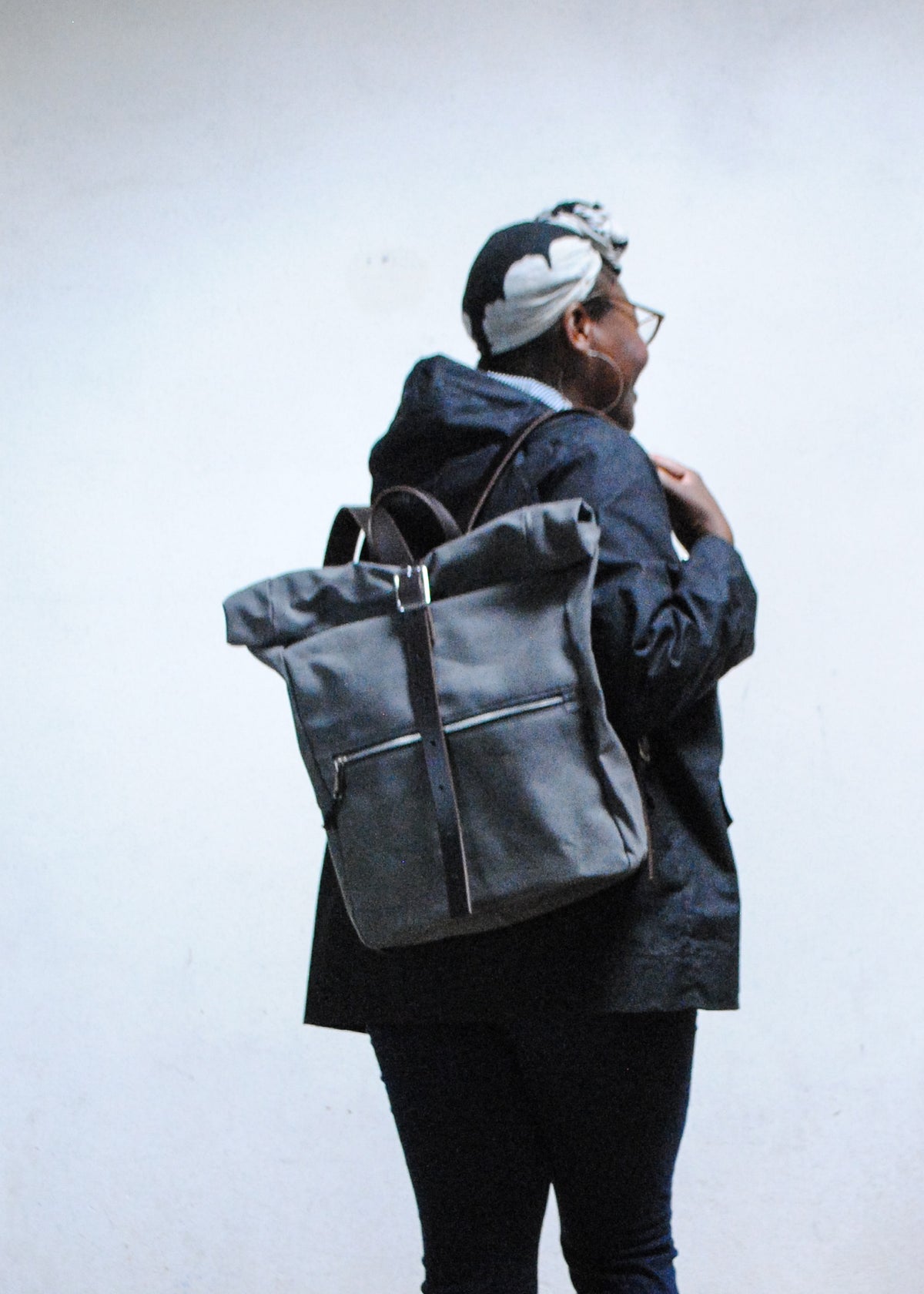 Waxed Canvas Roll Top Backpack