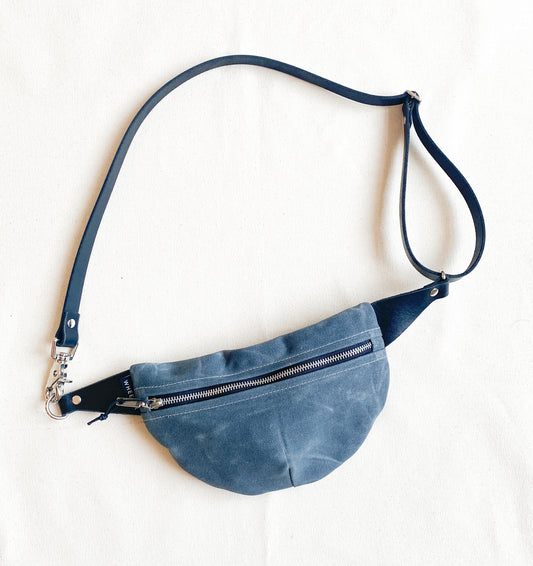 Slate blue grey color fanny pack