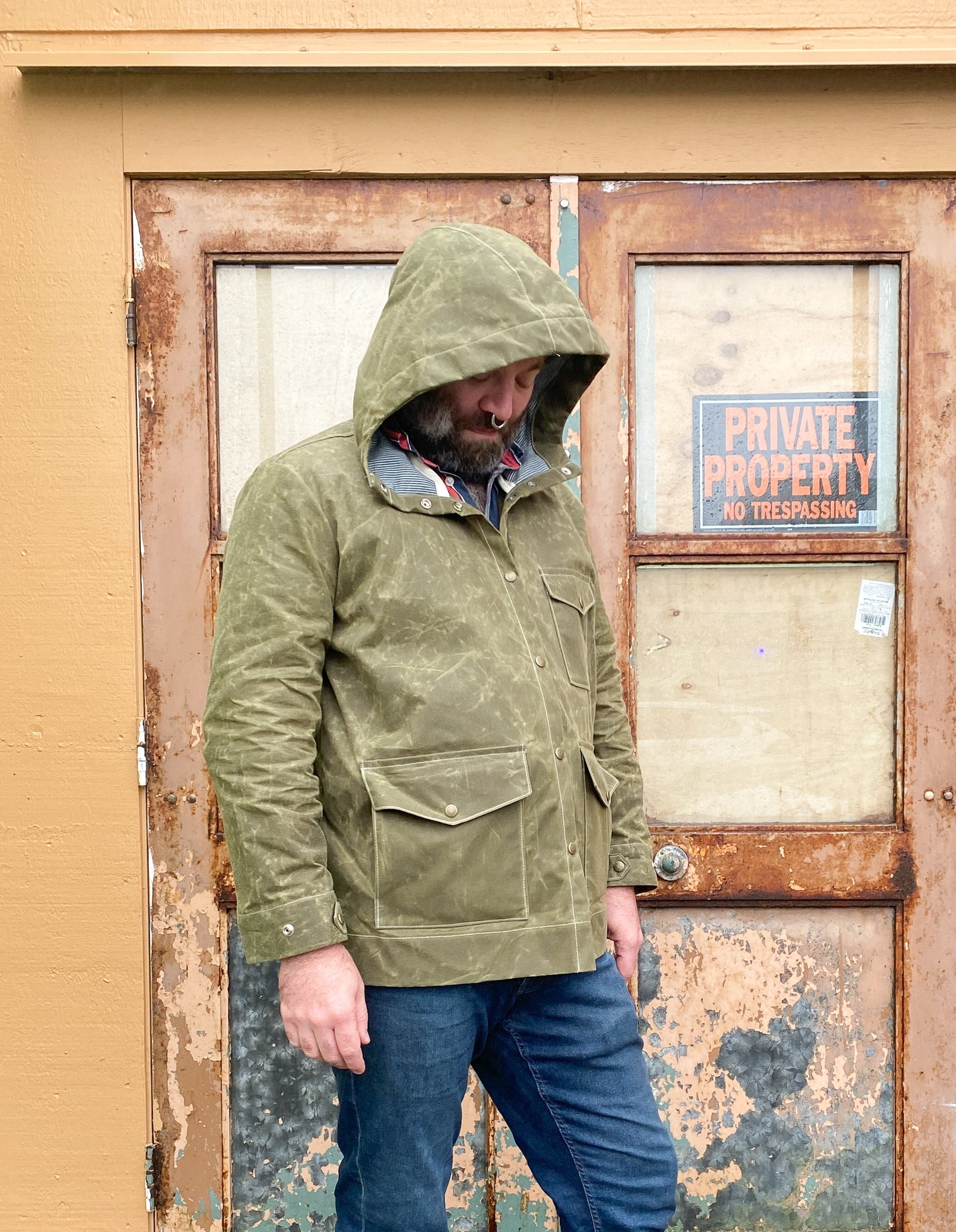 Made To Order Waxed Canvas Rain Jacket - Olive