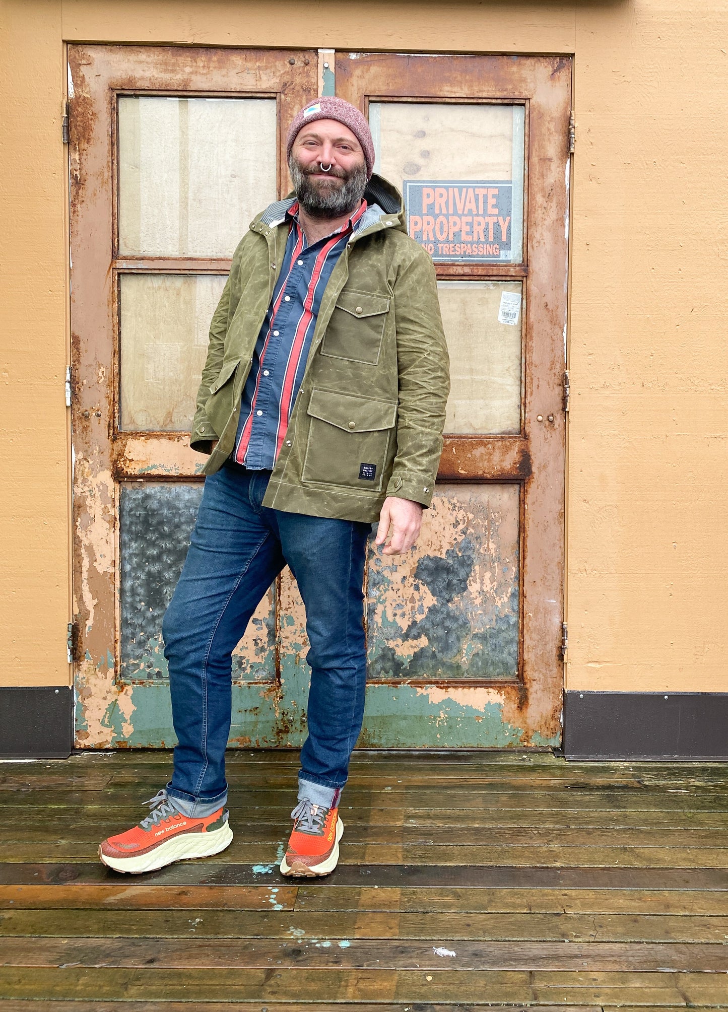 Made To Order Waxed Canvas Rain Jacket - Olive