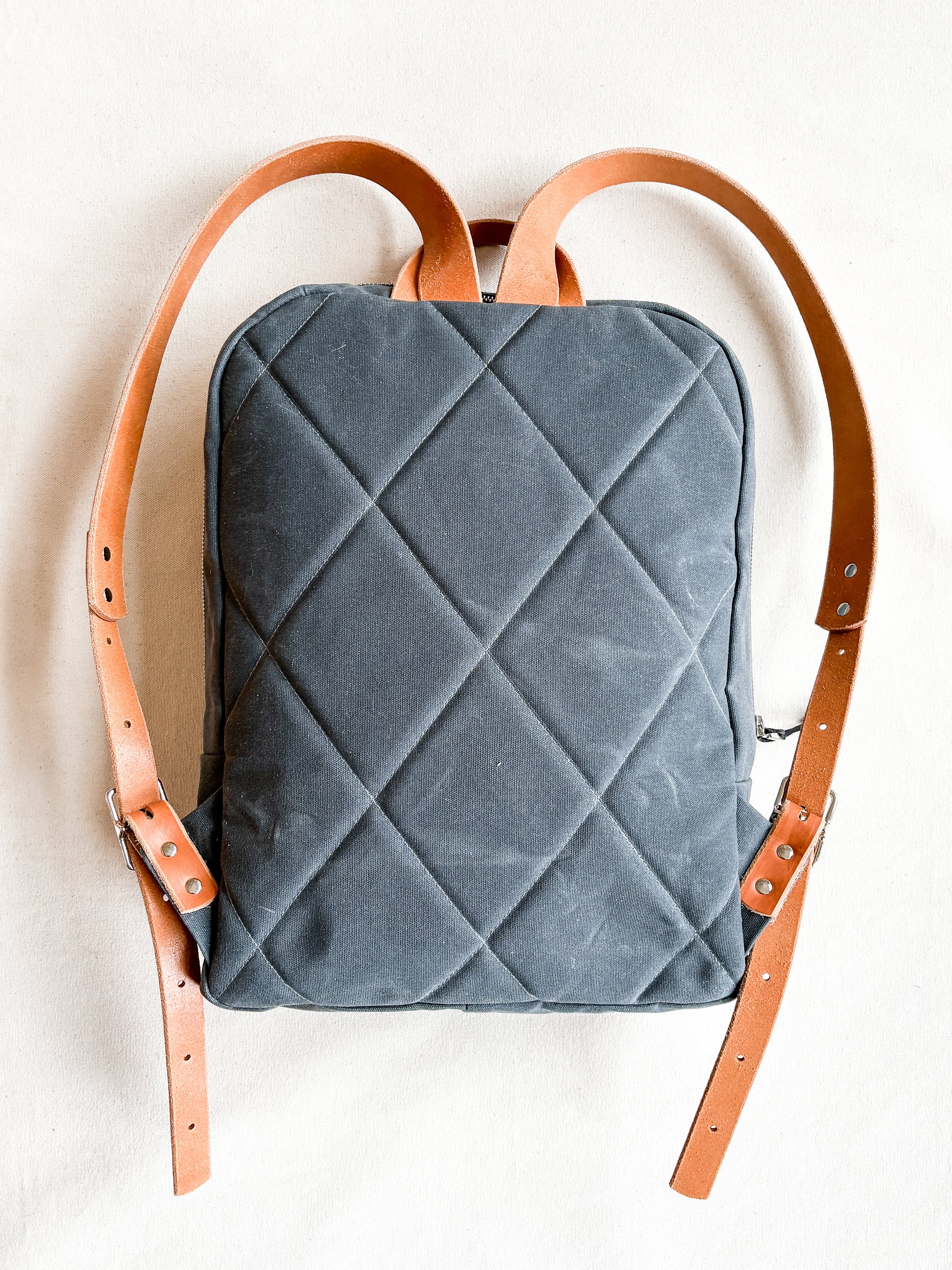 backpack bag canadian canvas leather Zip Top Backpack