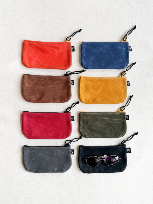 Small Waxed Canvas Zipper Pouch