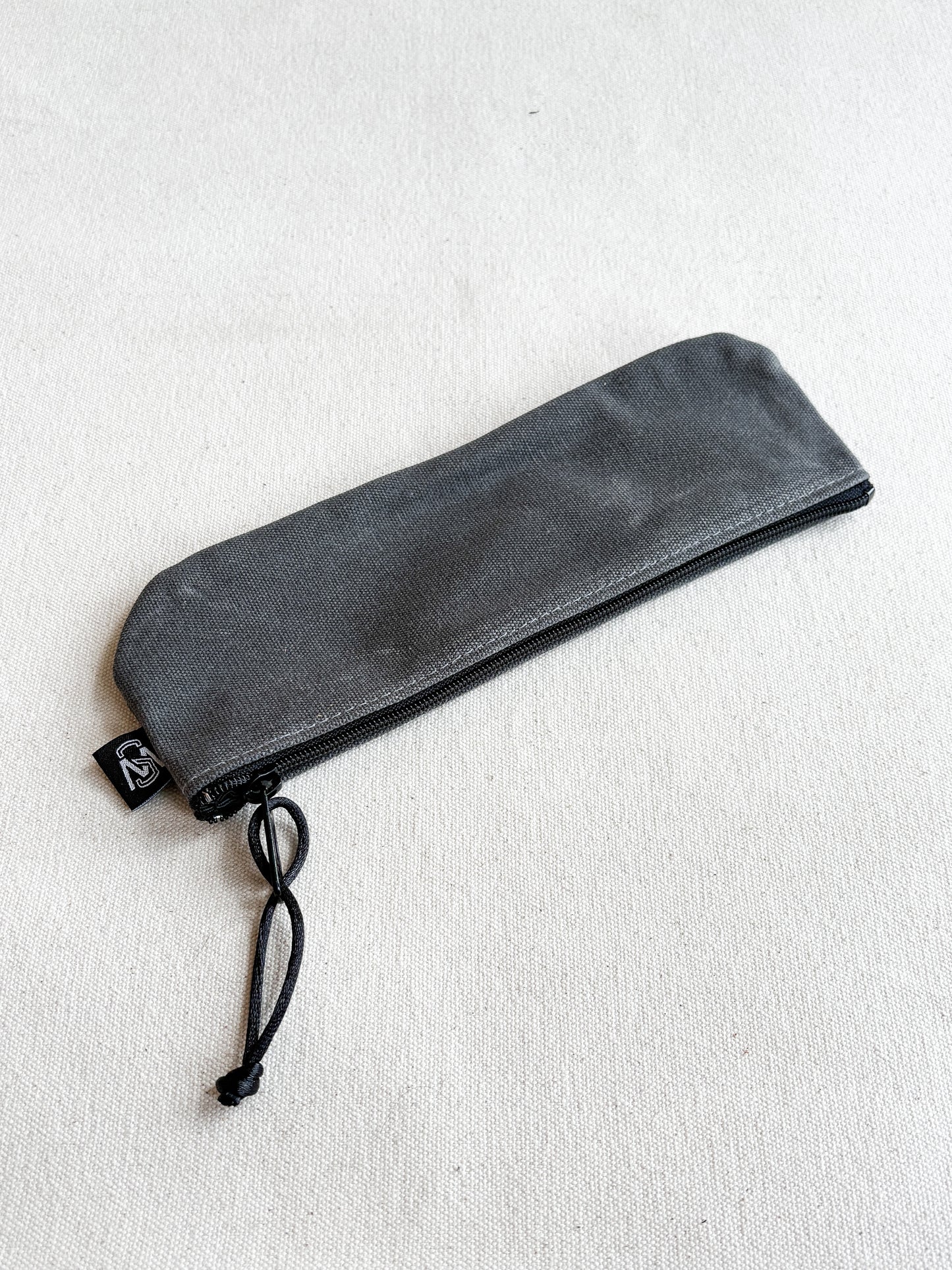 Waxed Canvas Pencil Zipper Pouch