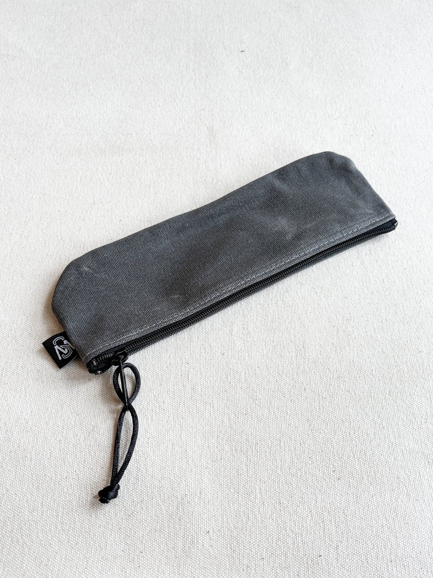 Waxed Canvas Pencil Zipper Pouch