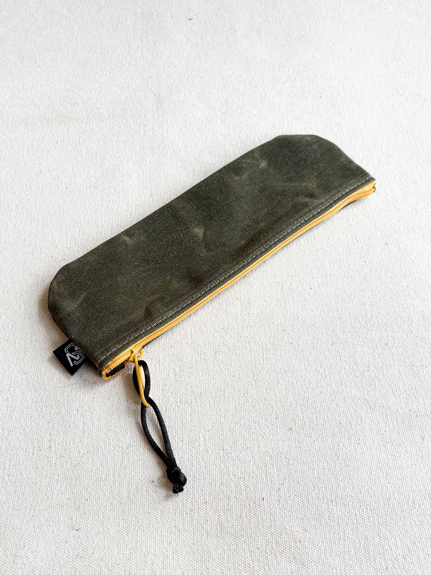 Waxed Canvas Pencil Zipper Pouch