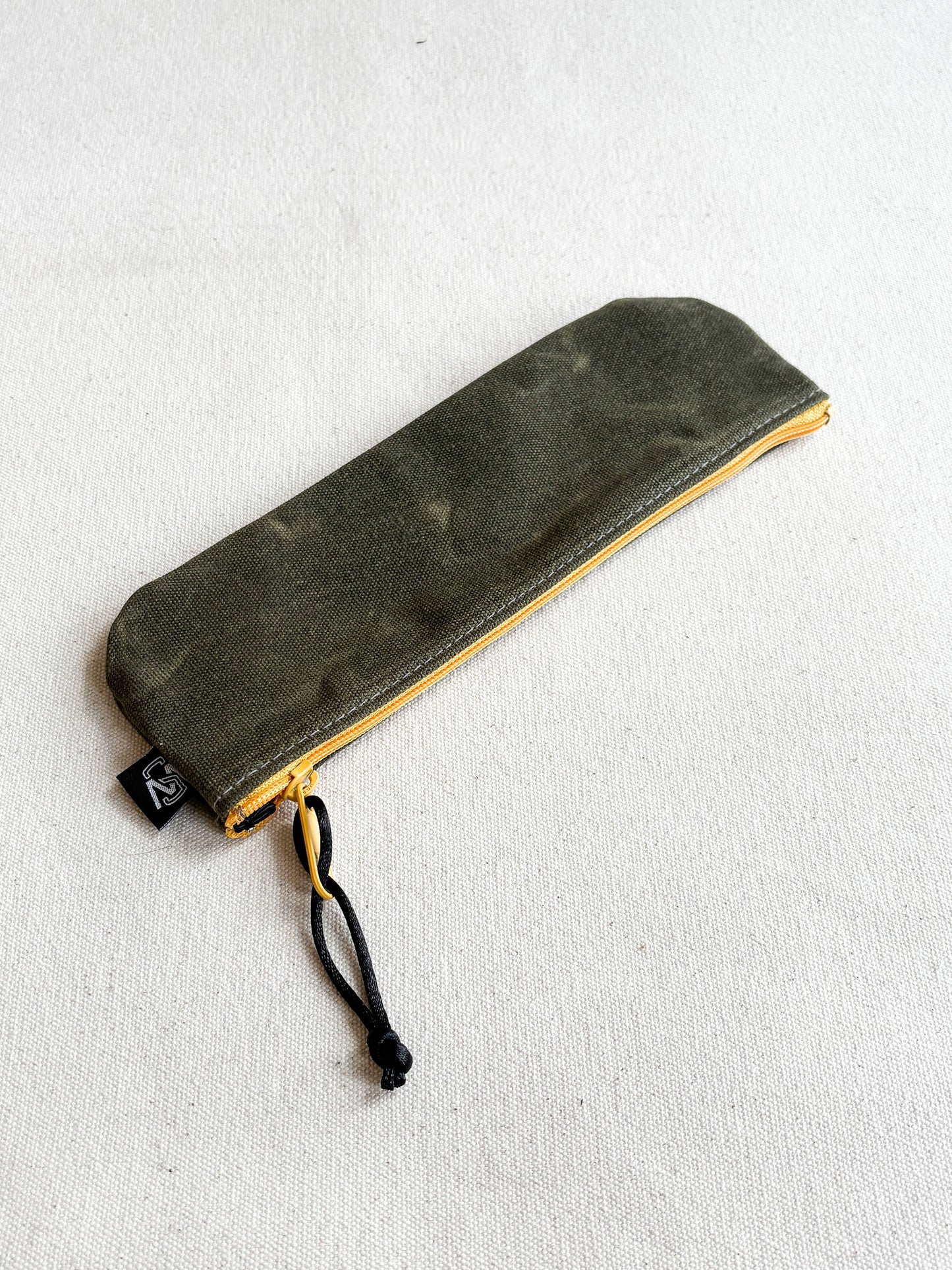 Waxed Canvas Pencil Zipper Pouch