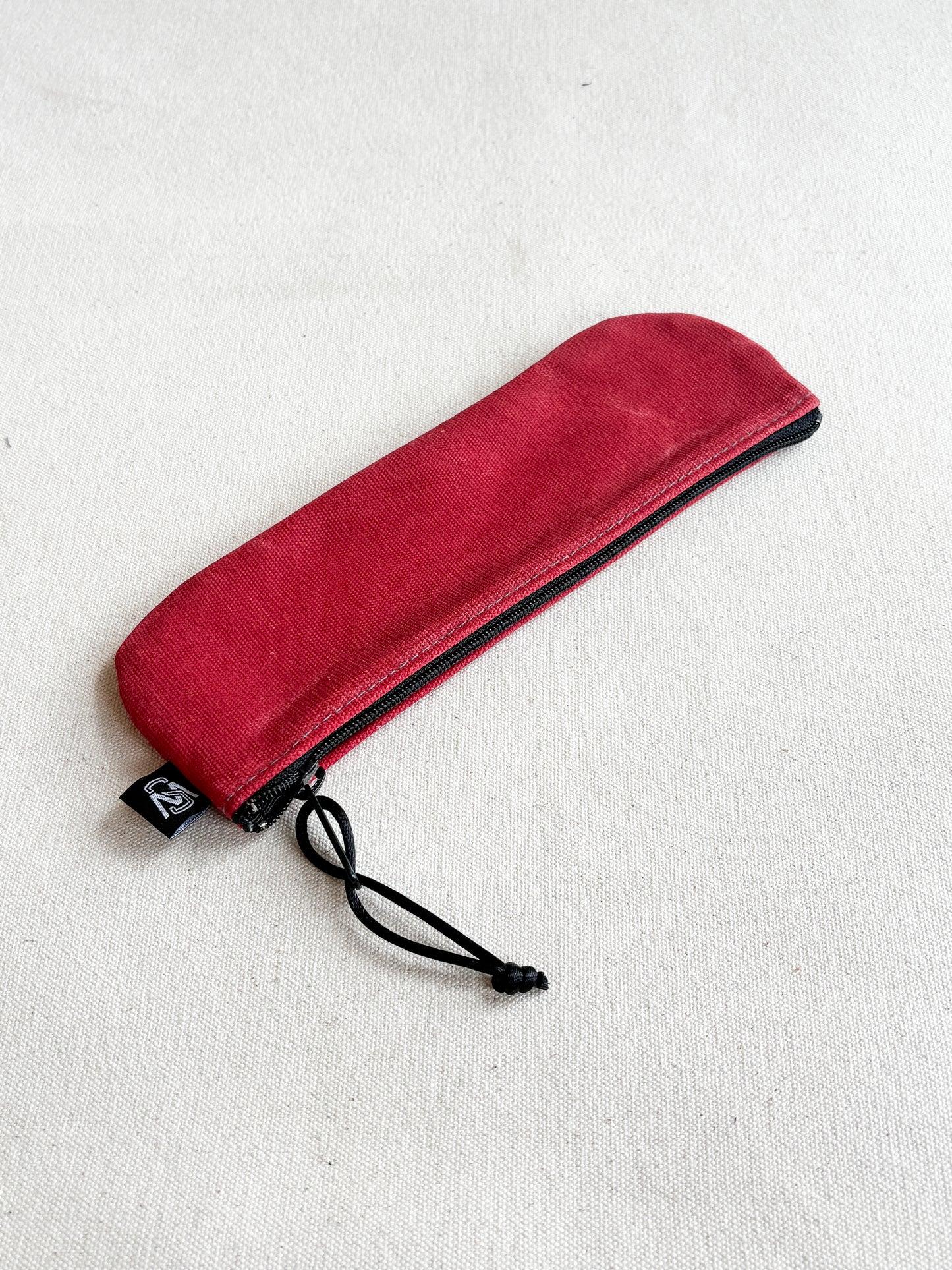 Waxed Canvas Pencil Zipper Pouch