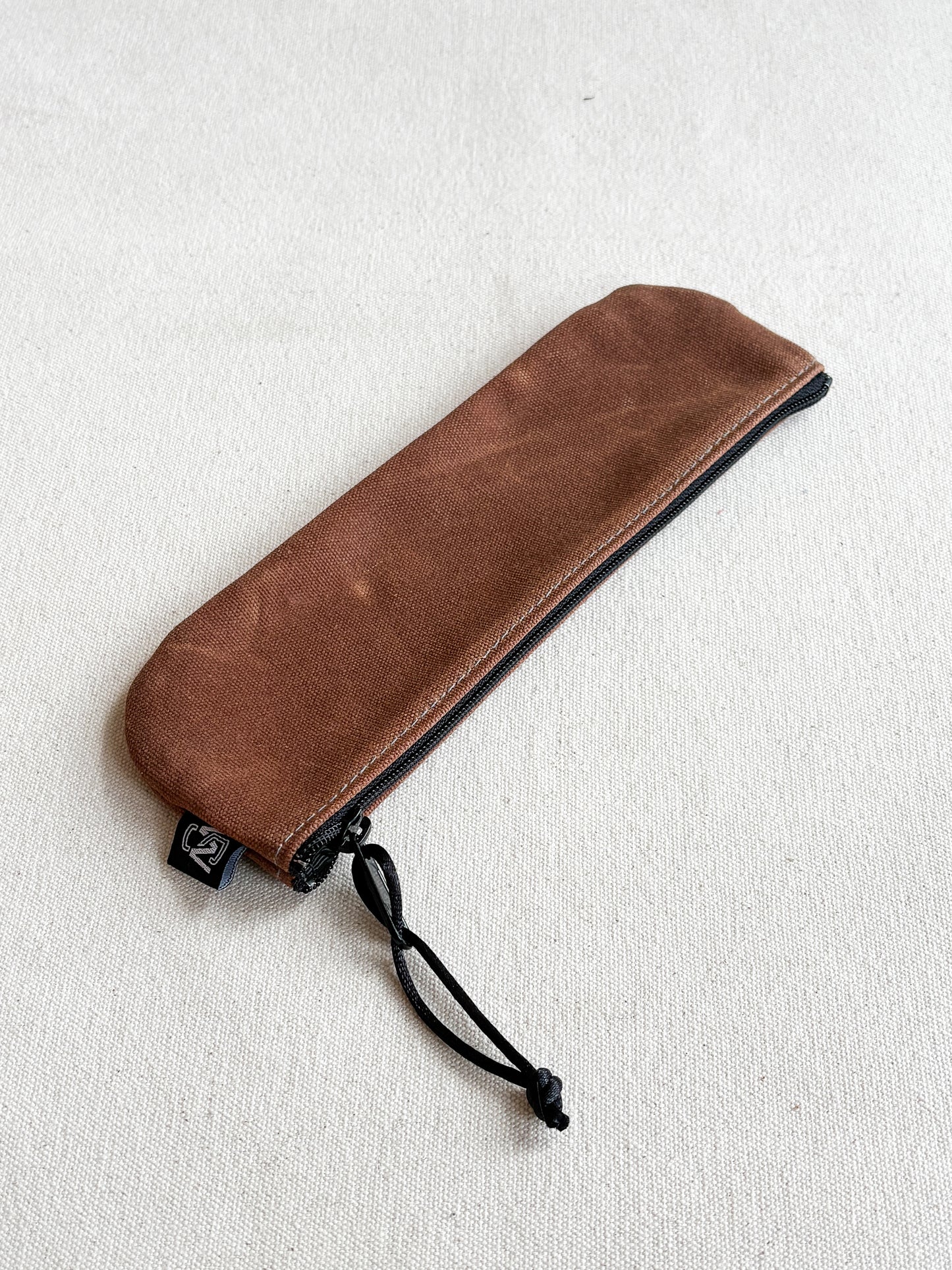 Waxed Canvas Pencil Zipper Pouch