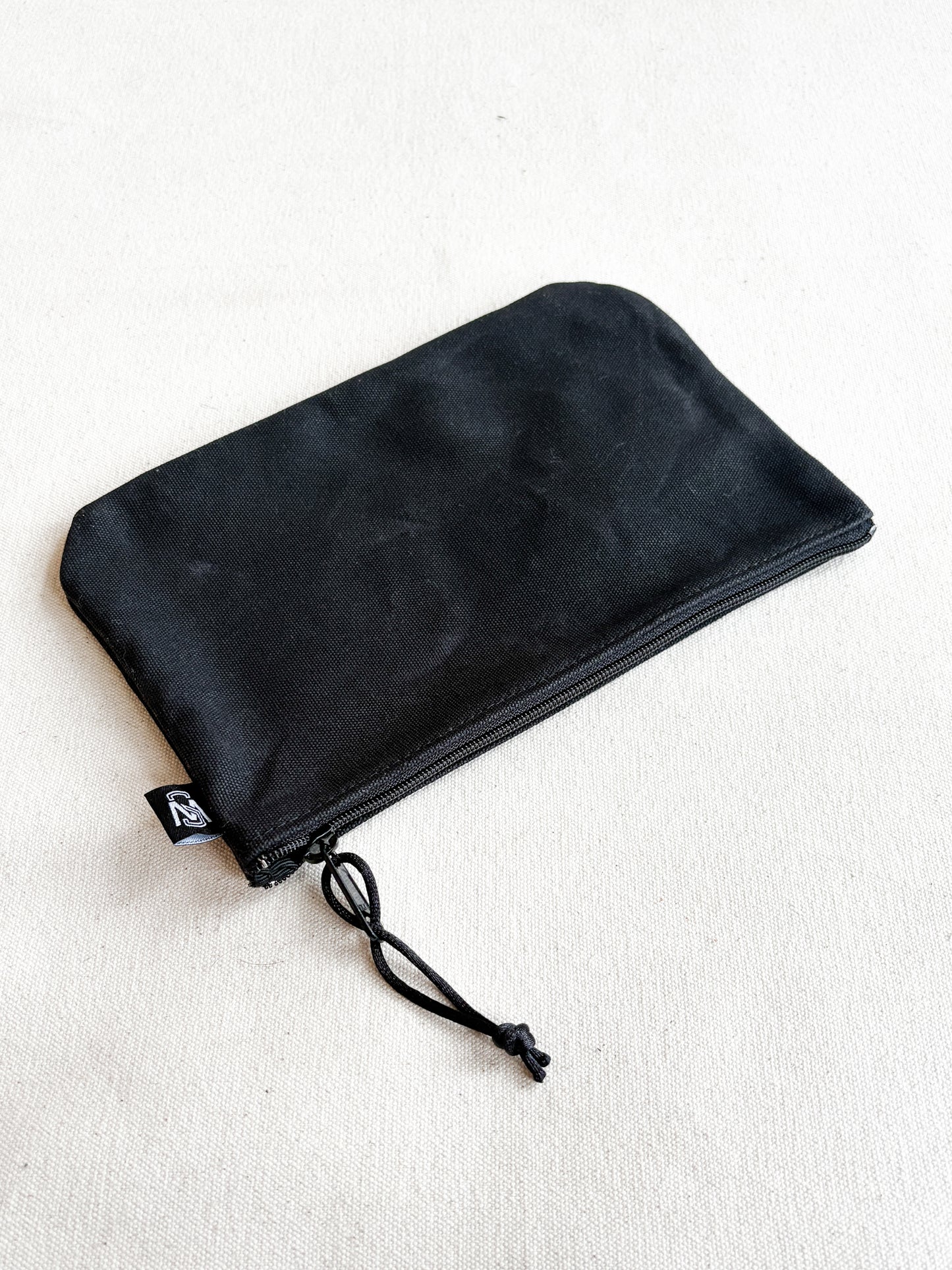 Large Waxed Canvas Zipper Pouch