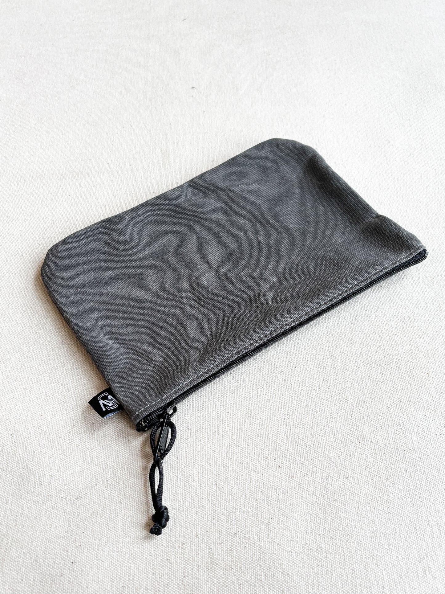 Large Waxed Canvas Zipper Pouch