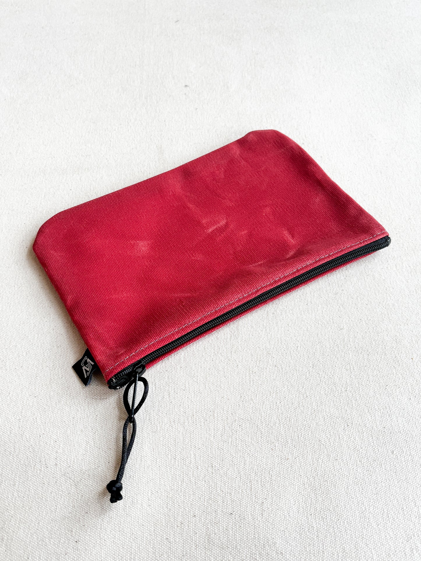 Large Waxed Canvas Zipper Pouch