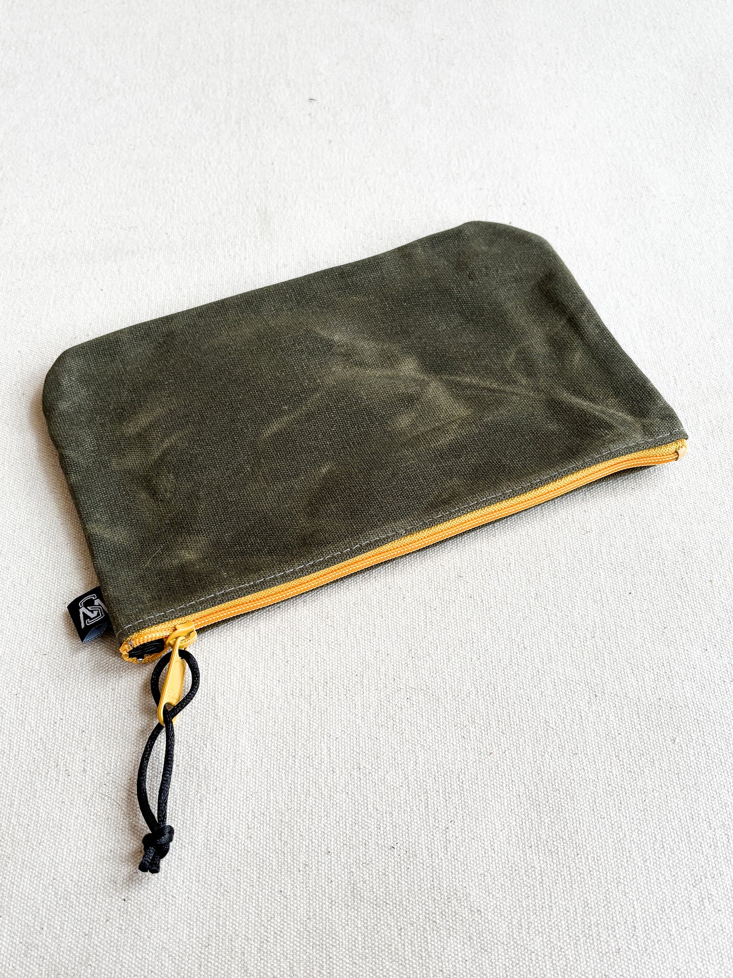 Large Waxed Canvas Zipper Pouch