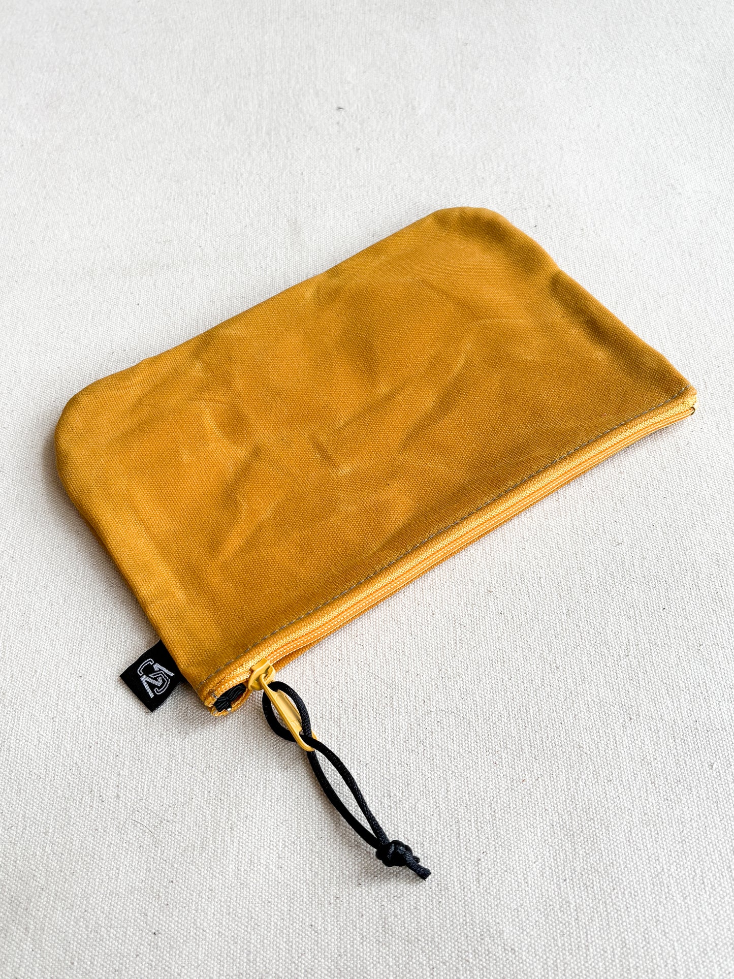 Large Waxed Canvas Zipper Pouch