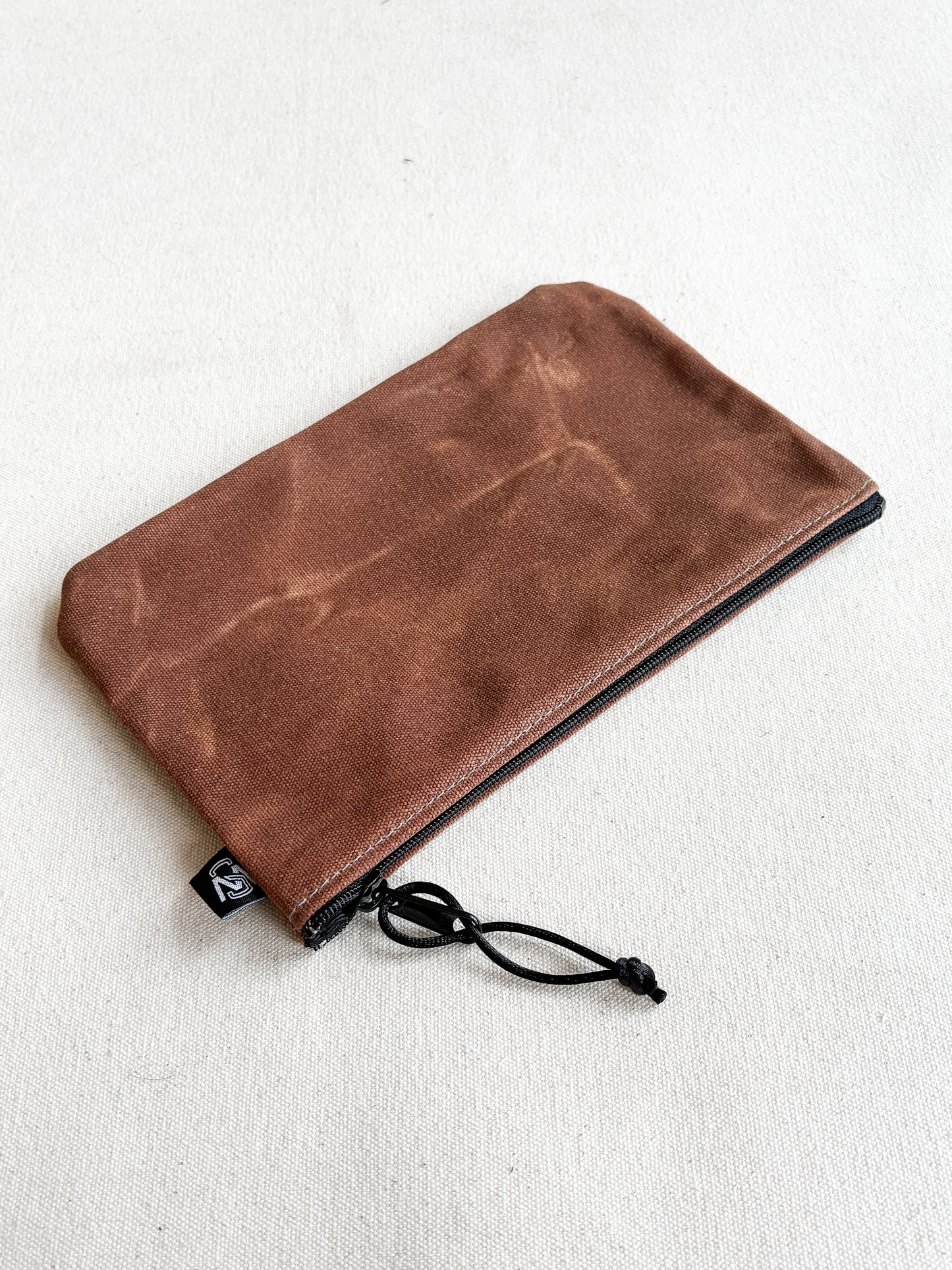 Large Waxed Canvas Zipper Pouch