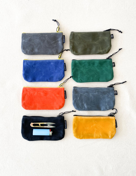 Small Waxed Canvas Zipper Pouch