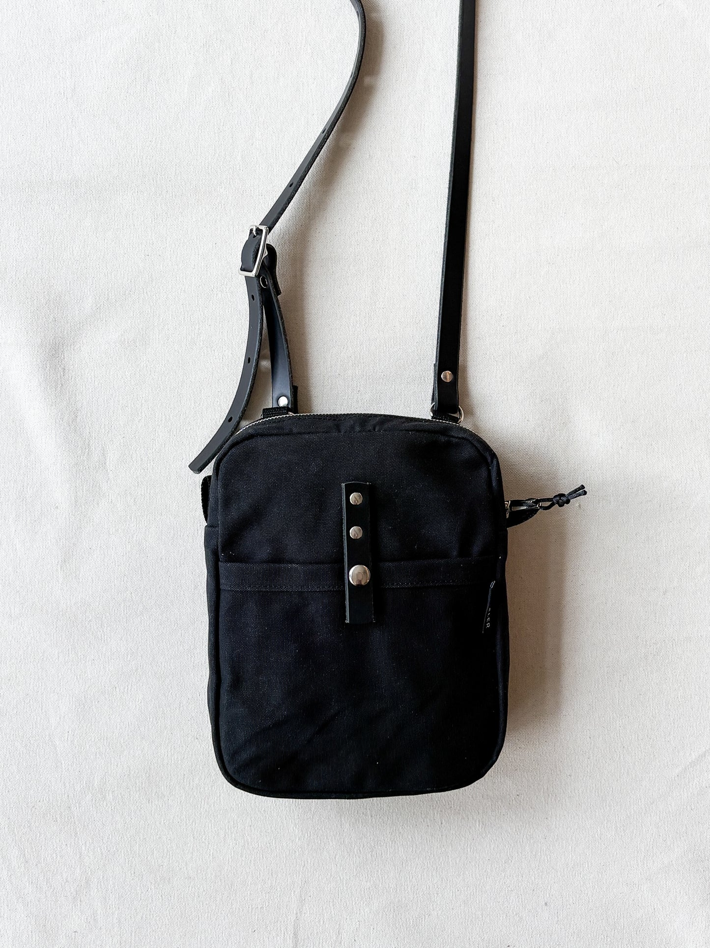 Waxed Canvas Mini Messenger Crossbody Bag