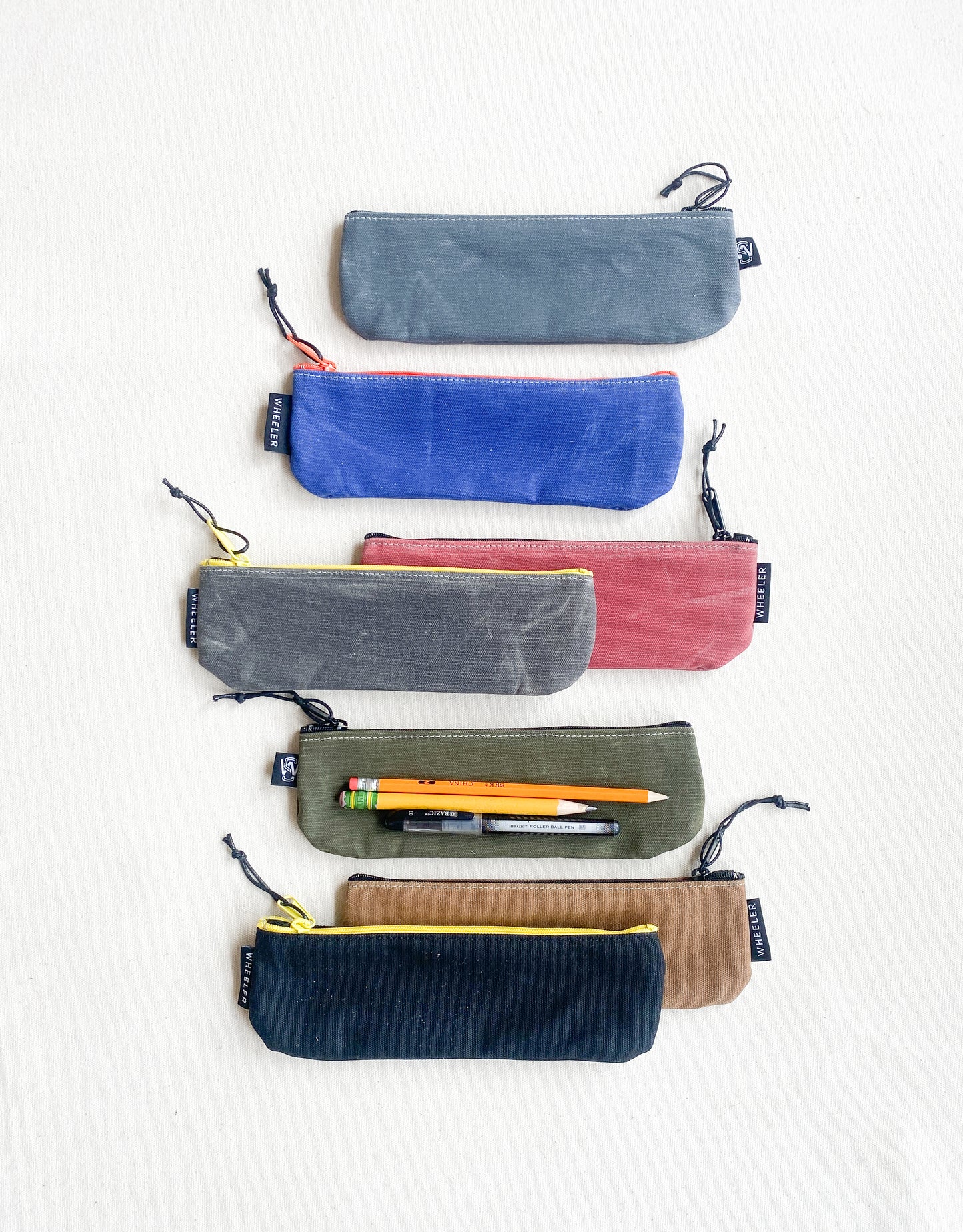 Waxed Canvas Pencil Zipper Pouch