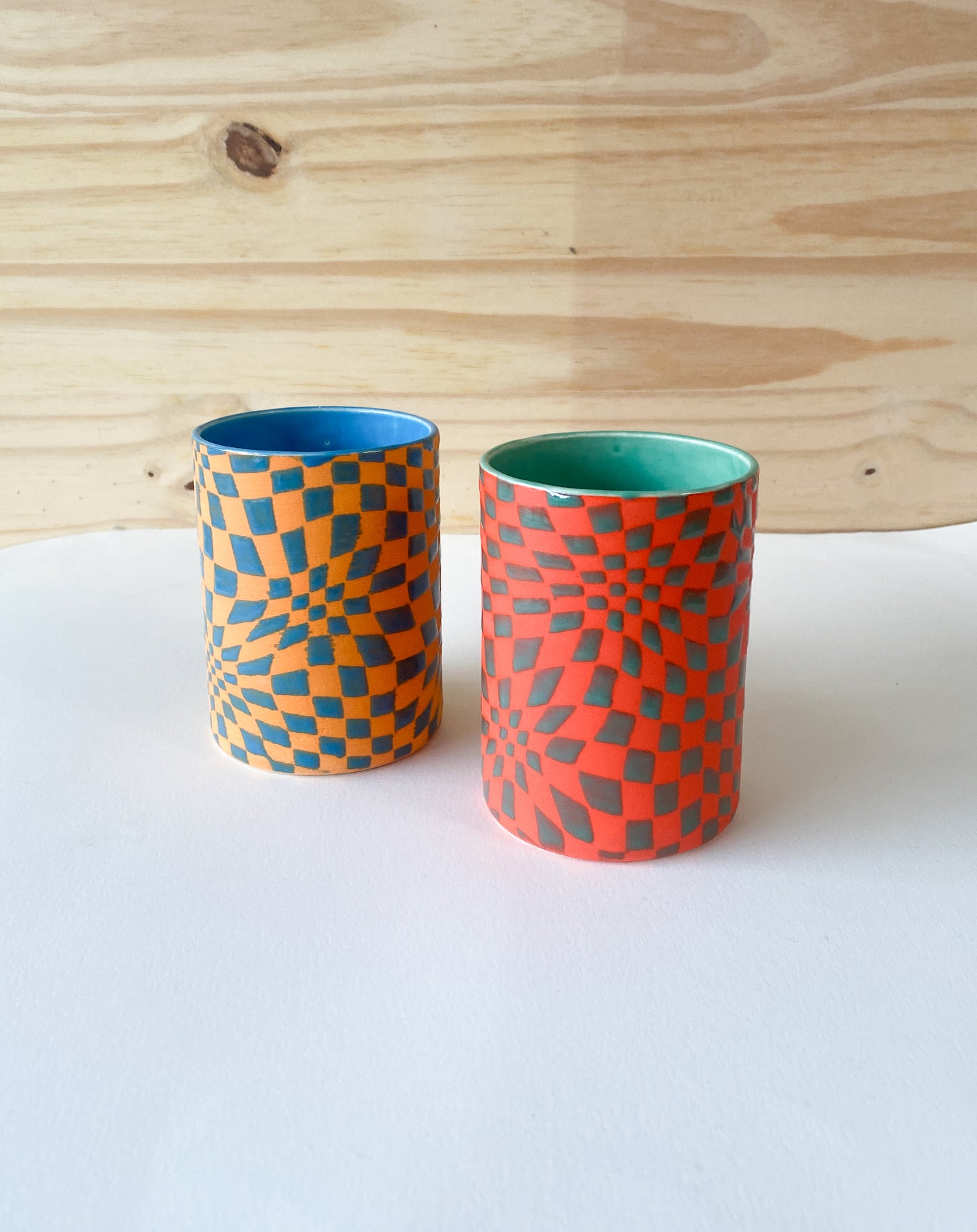 Psychadelic Checkerboard Cup