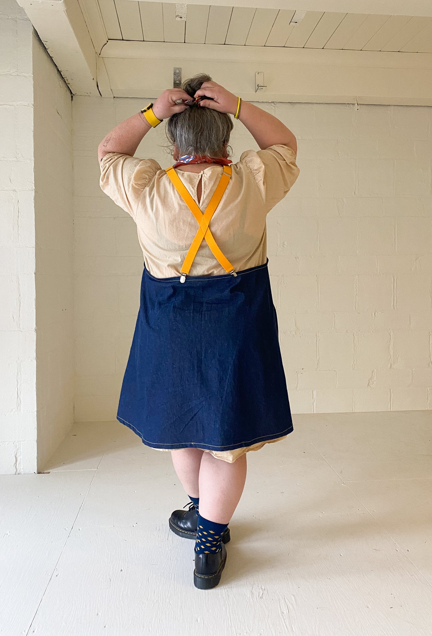 Made To Order Blue Denim Suspender Dress