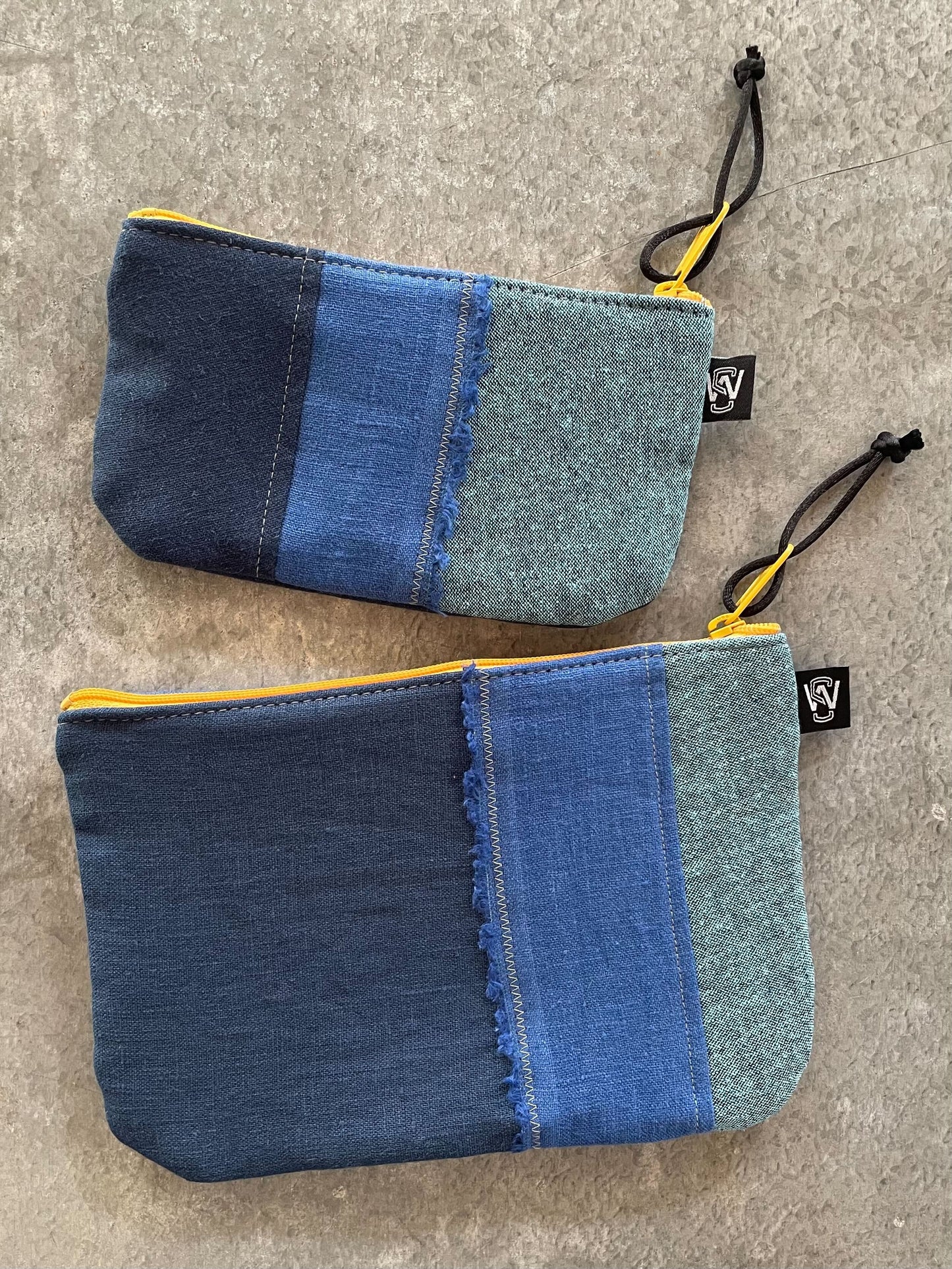 Scrap Zipper Pouch (Blues)
