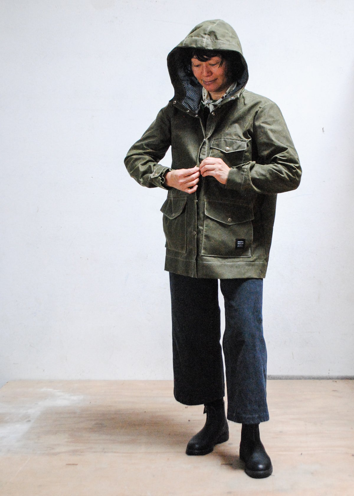S + W Waxed Canvas Rain Jacket - Olive