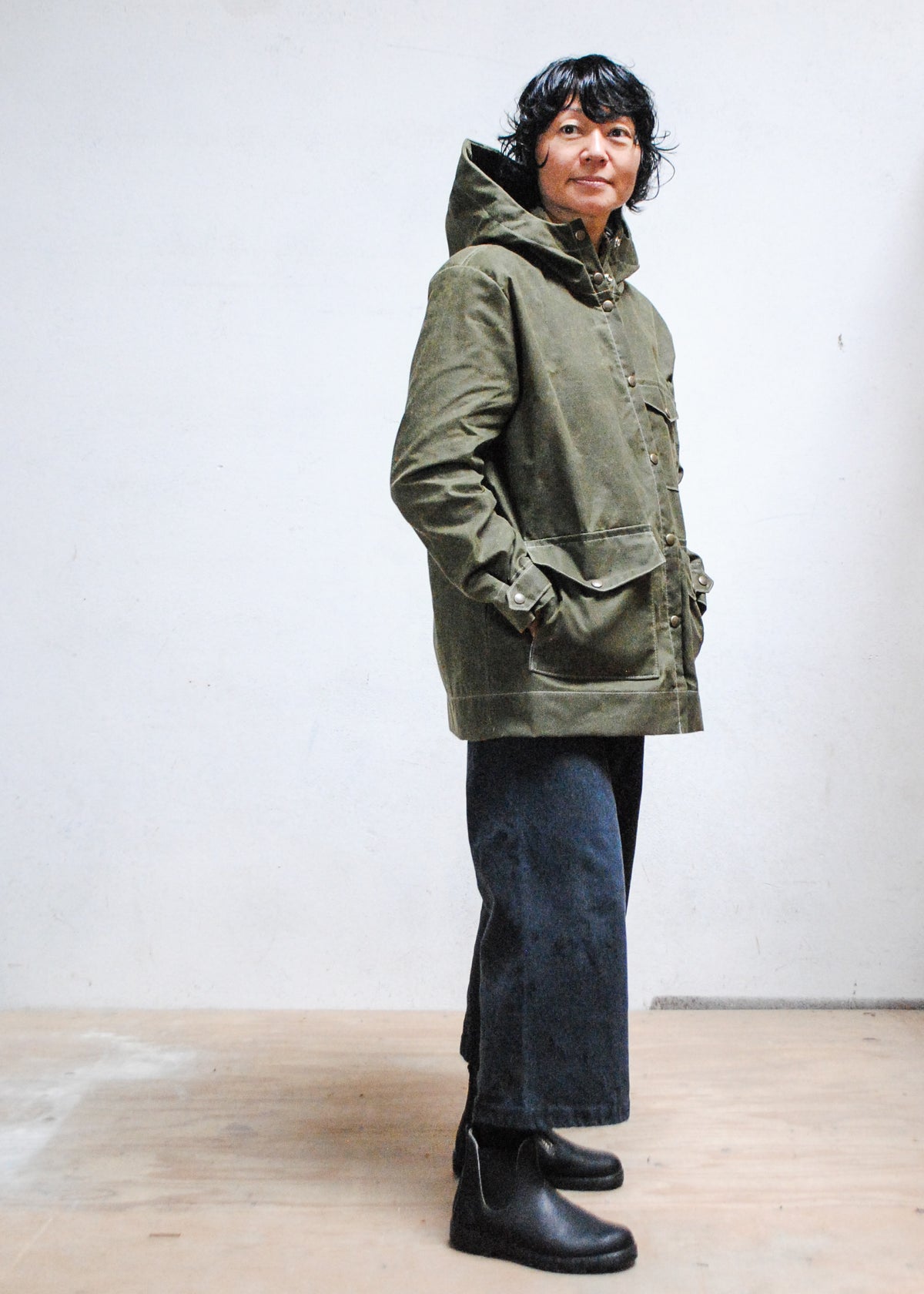 S + W Waxed Canvas Rain Jacket - Olive