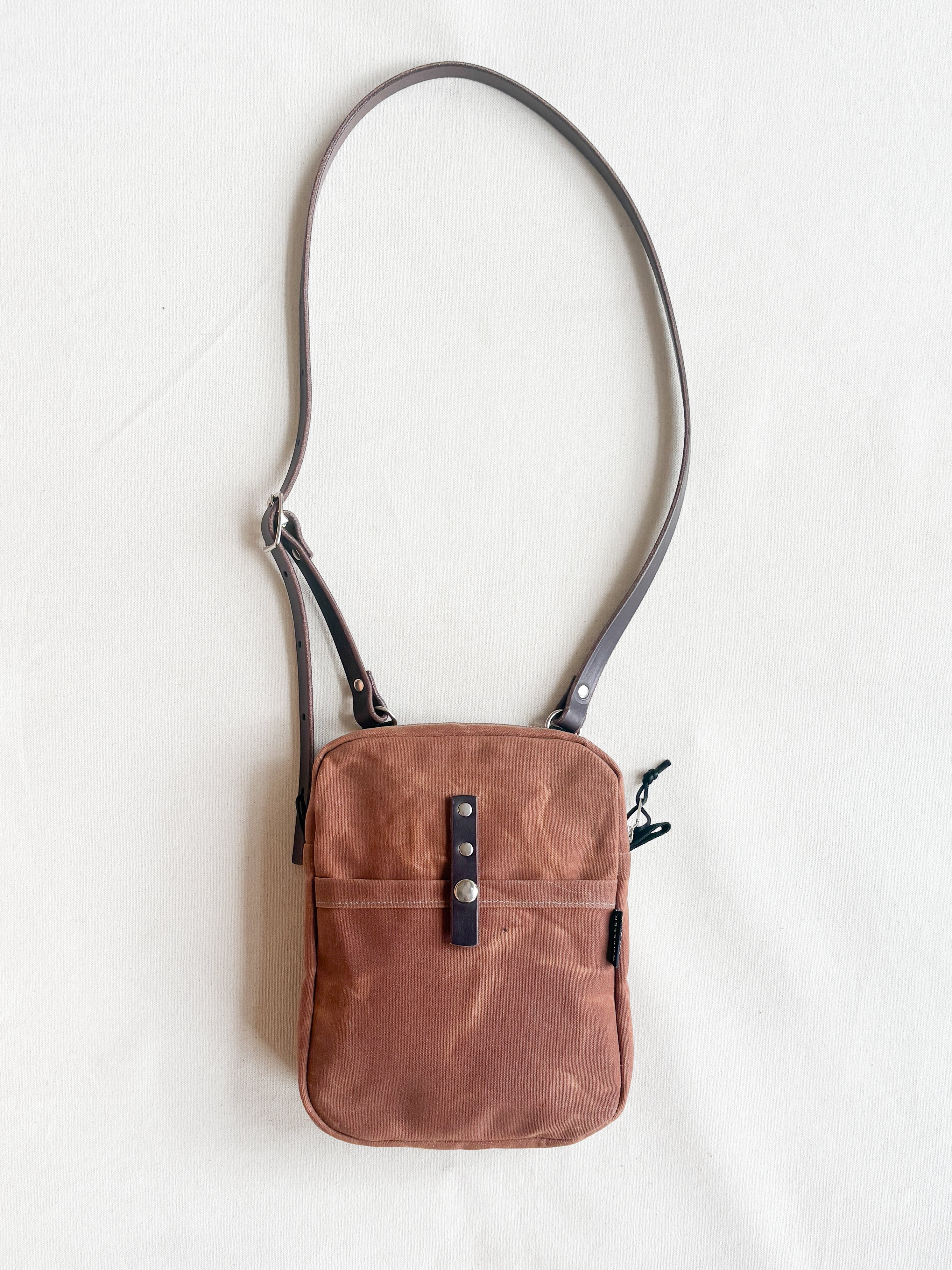 Waxed Canvas Mini Messenger Bag | Shift + Wheeler
