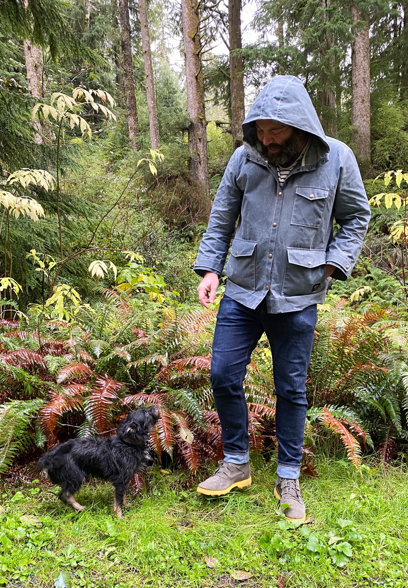 Made To Order Waxed Canvas Rain Jacket - Slate