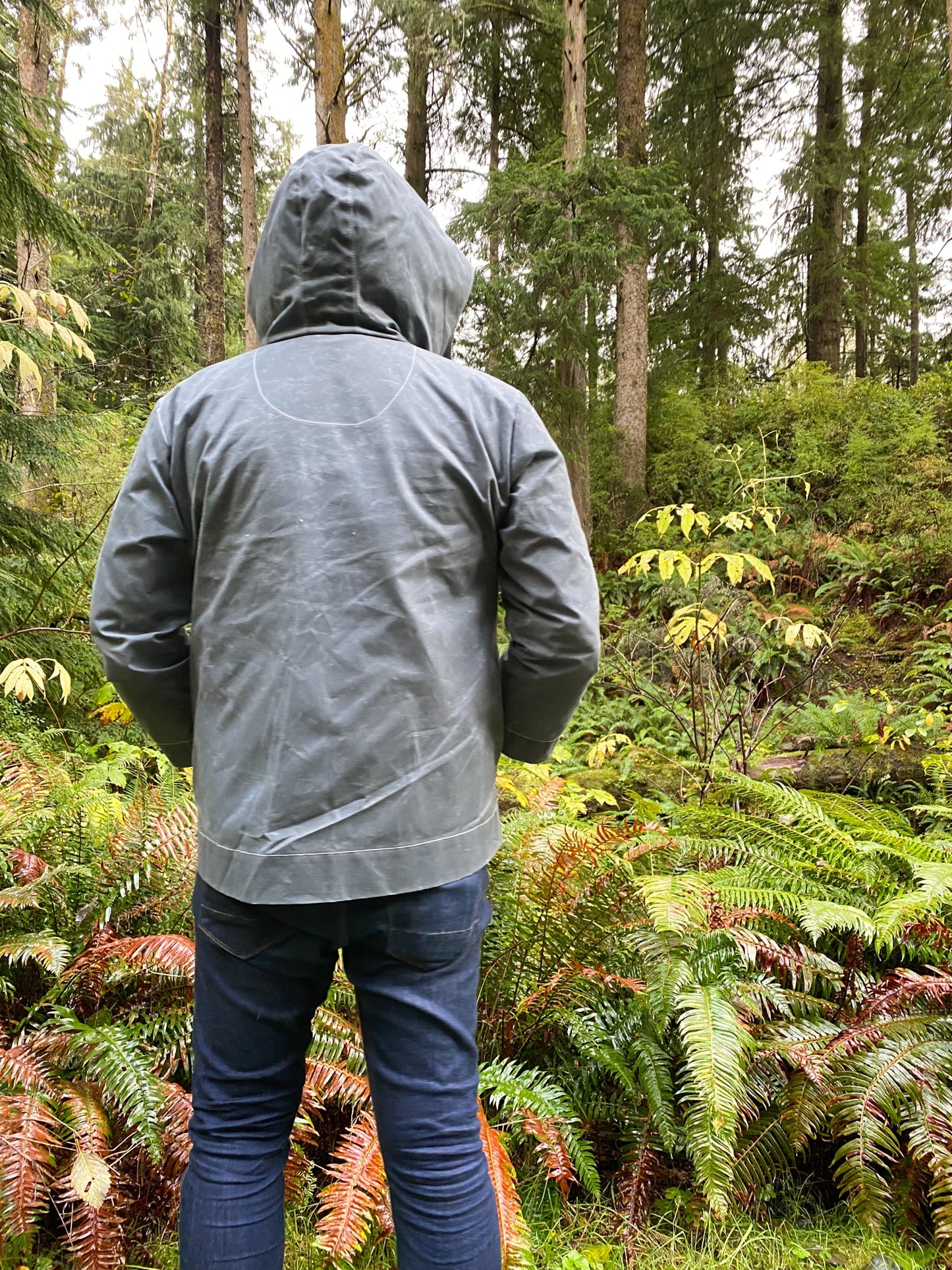 Made To Order Waxed Canvas Rain Jacket - Slate