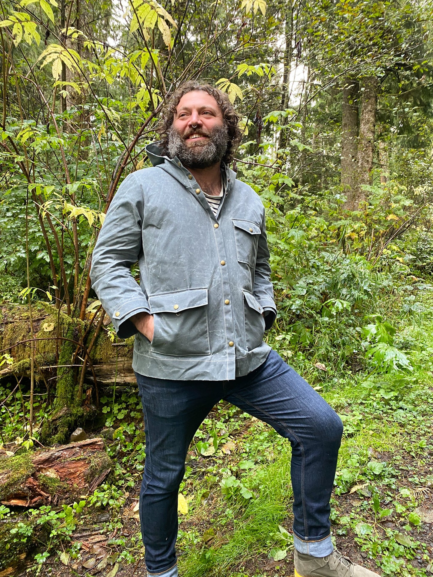 Made To Order Waxed Canvas Rain Jacket - Slate