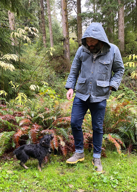 Made To Order Waxed Canvas Rain Jacket - Slate