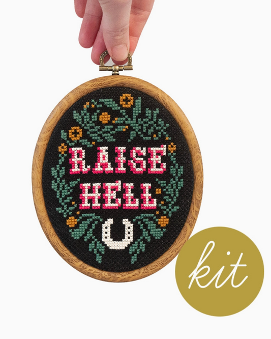Raise Hell Cross Stitch Kit