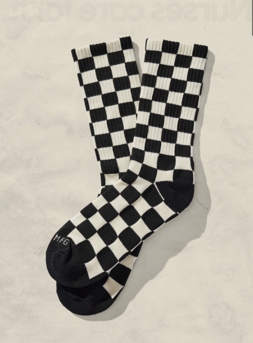 Checkerboard Socks - Black & Cream