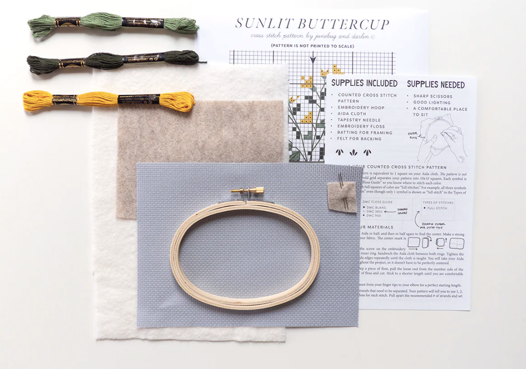 Sunlit Buttercup Cross Stitch Kit