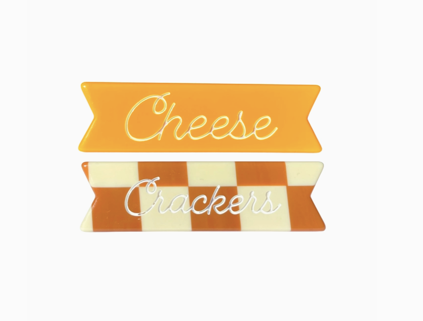 Cheese and Crackers Hair Clip Set