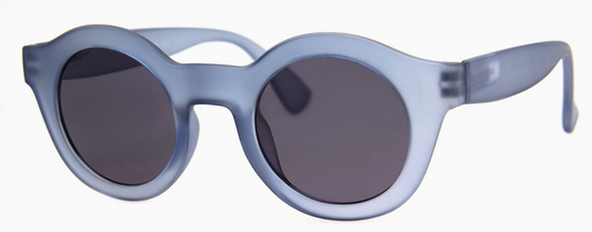 Matte Blue Chunky Round Sunglasses