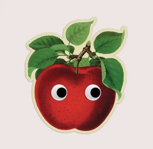 Apple Googly Eyes Vinyl Sticker