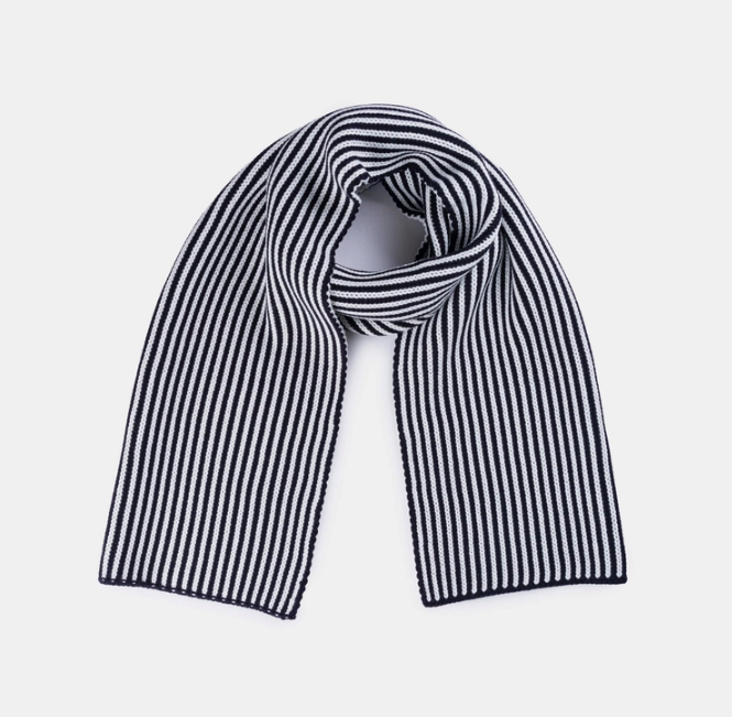 Pinstripe Big Scarf - Black + White