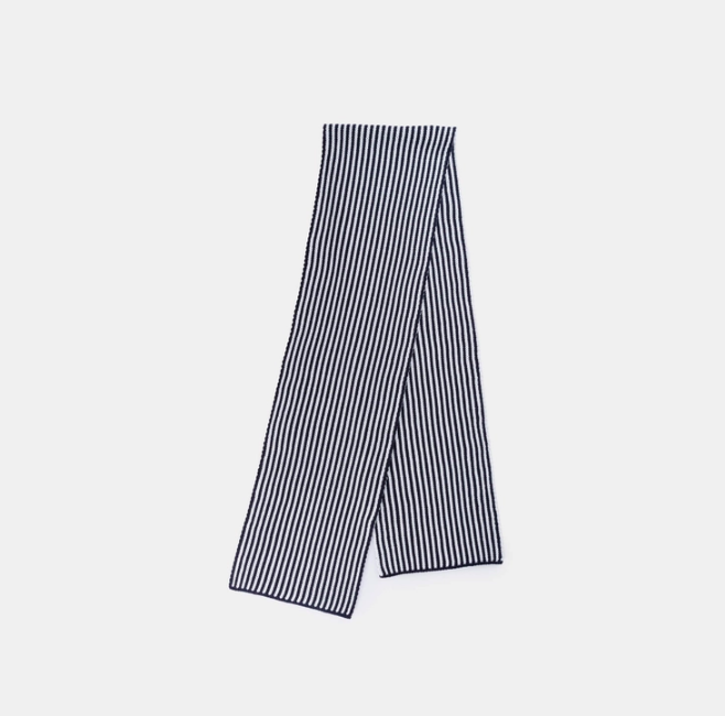 Pinstripe Big Scarf - Black + White