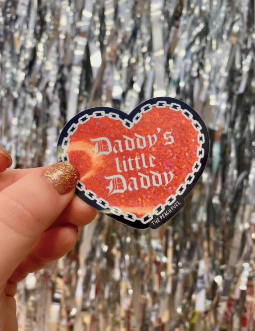 Daddy's Little Daddy Glitter Sticker