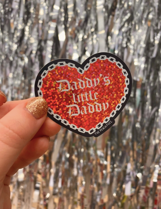 Daddy's Little Daddy Glitter Sticker